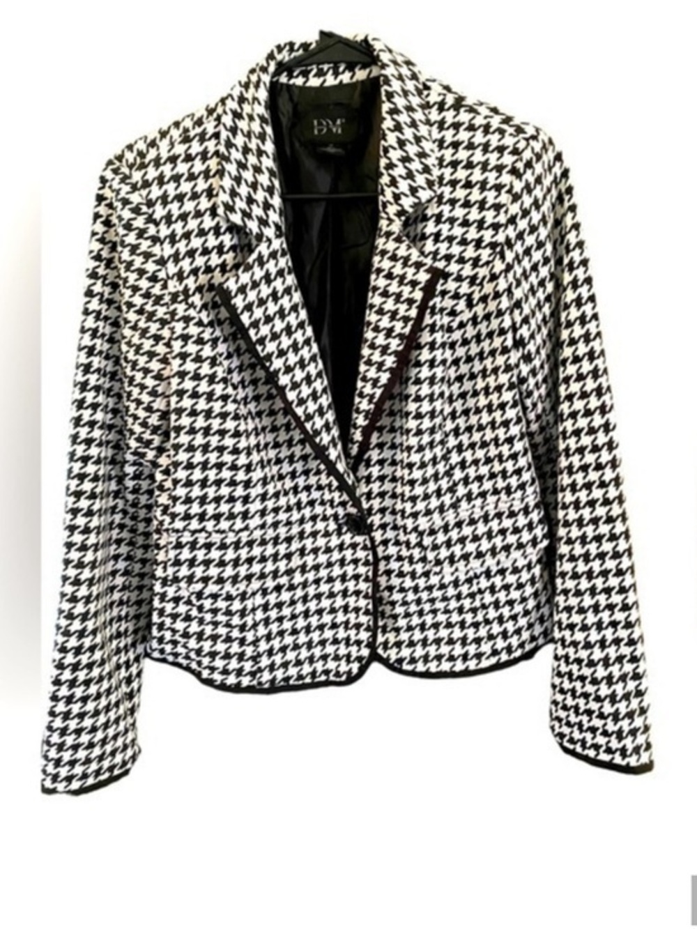 Black & White Houndstooth Blazer Jacket
